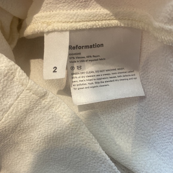 Reformation White Long Sleeve Top NWOT - Picture 5 of 6